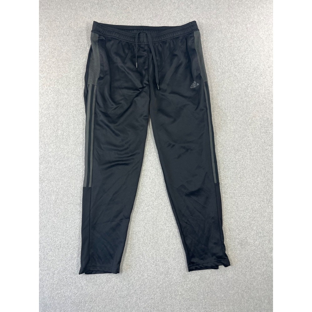 Adidas Trio 21 Track Pants Womens XL Black Standard Fit Tapered Zip Legs